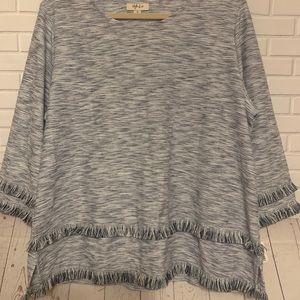 NWT STYLE & CO 1 X Striped Sweater Top Blue-White